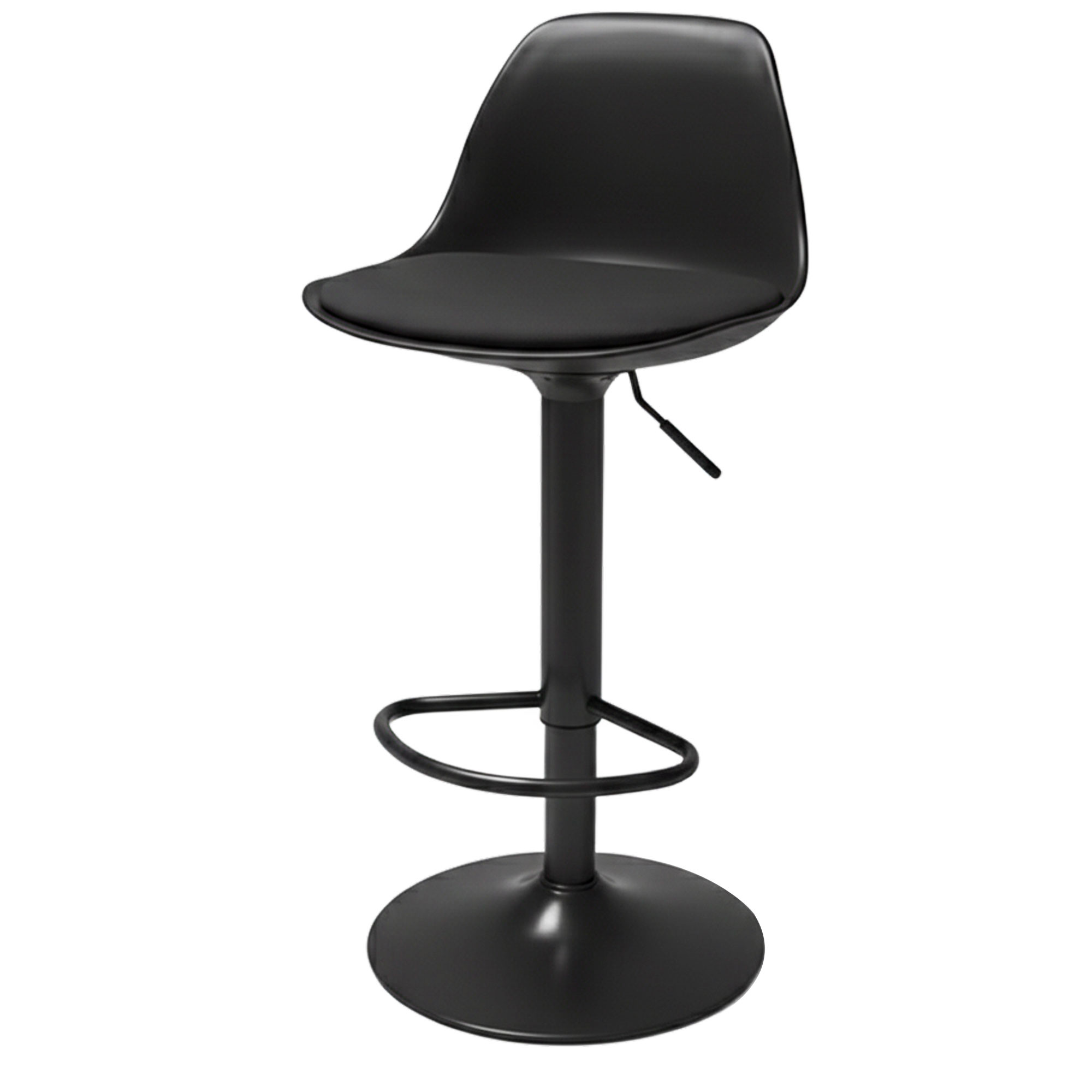 Tabouret de bar avec dossier noir réglable 38.5x39.5x102cm, WADIGA