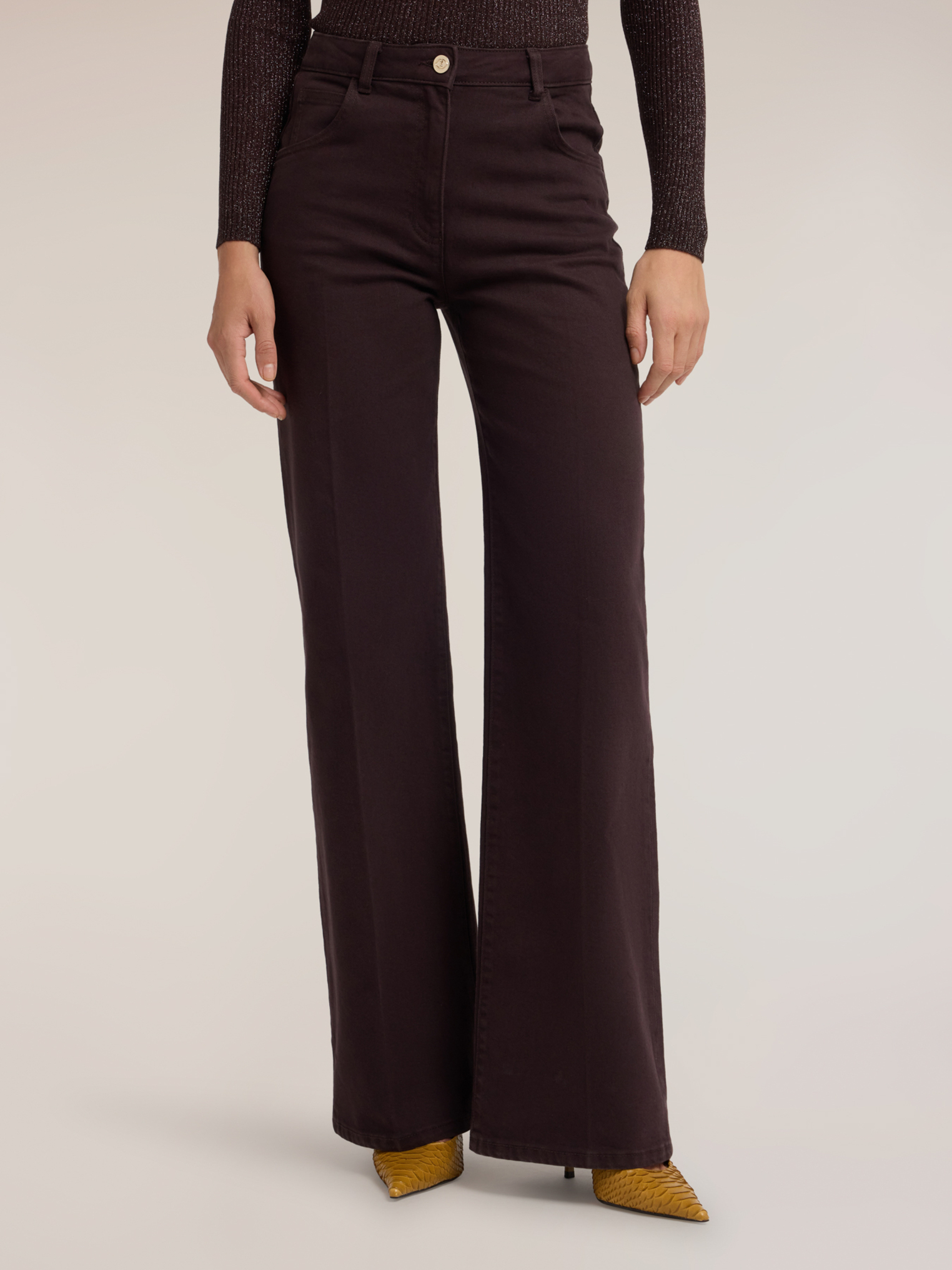 Pantalon palazzo à pli marqué, MOTIVI