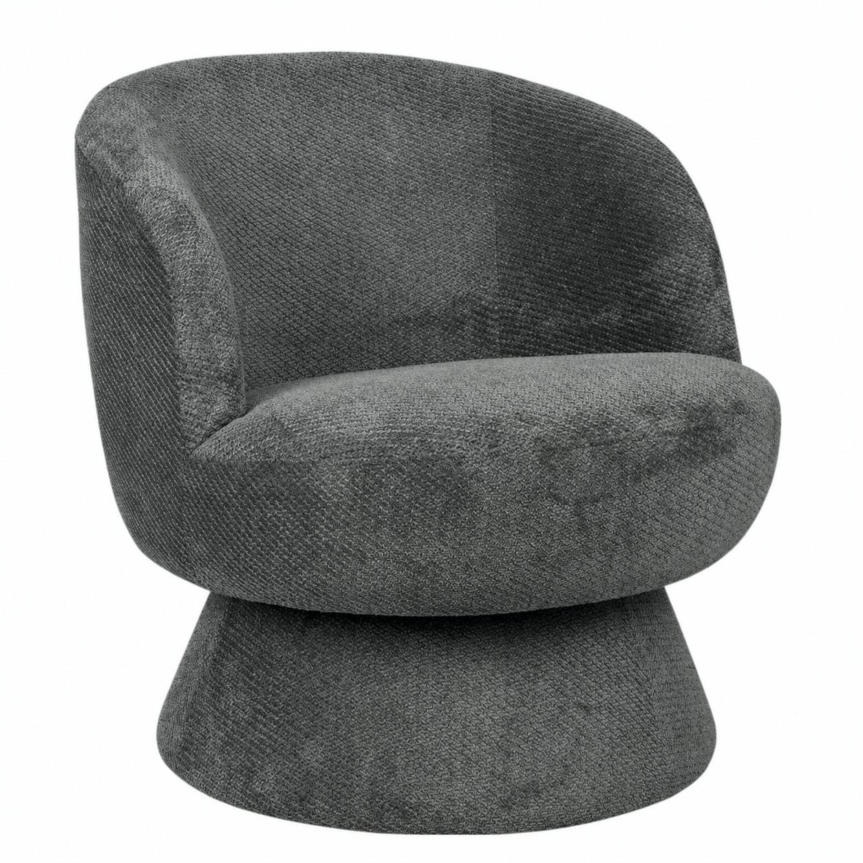 Fauteuil pivotant rétro tissu chenille IENA, PIER IMPORT