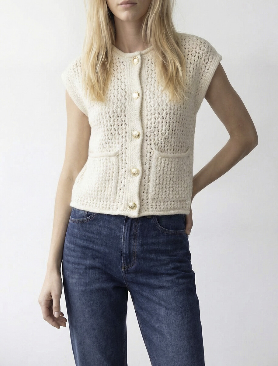 Cardigan senza maniche con scollo rotondo, VILA