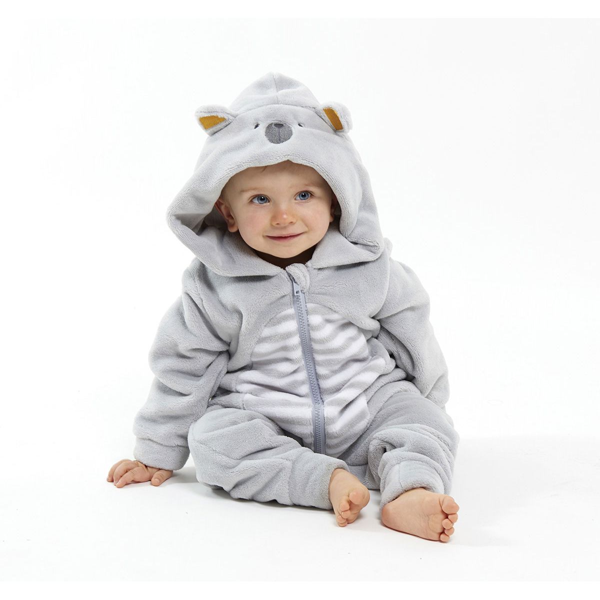 Surpyjama A Capuche Ours Gris Sucre D Orge La Redoute Surpyjama A Capuche Ours Gris Sucre D Orge La Redoute