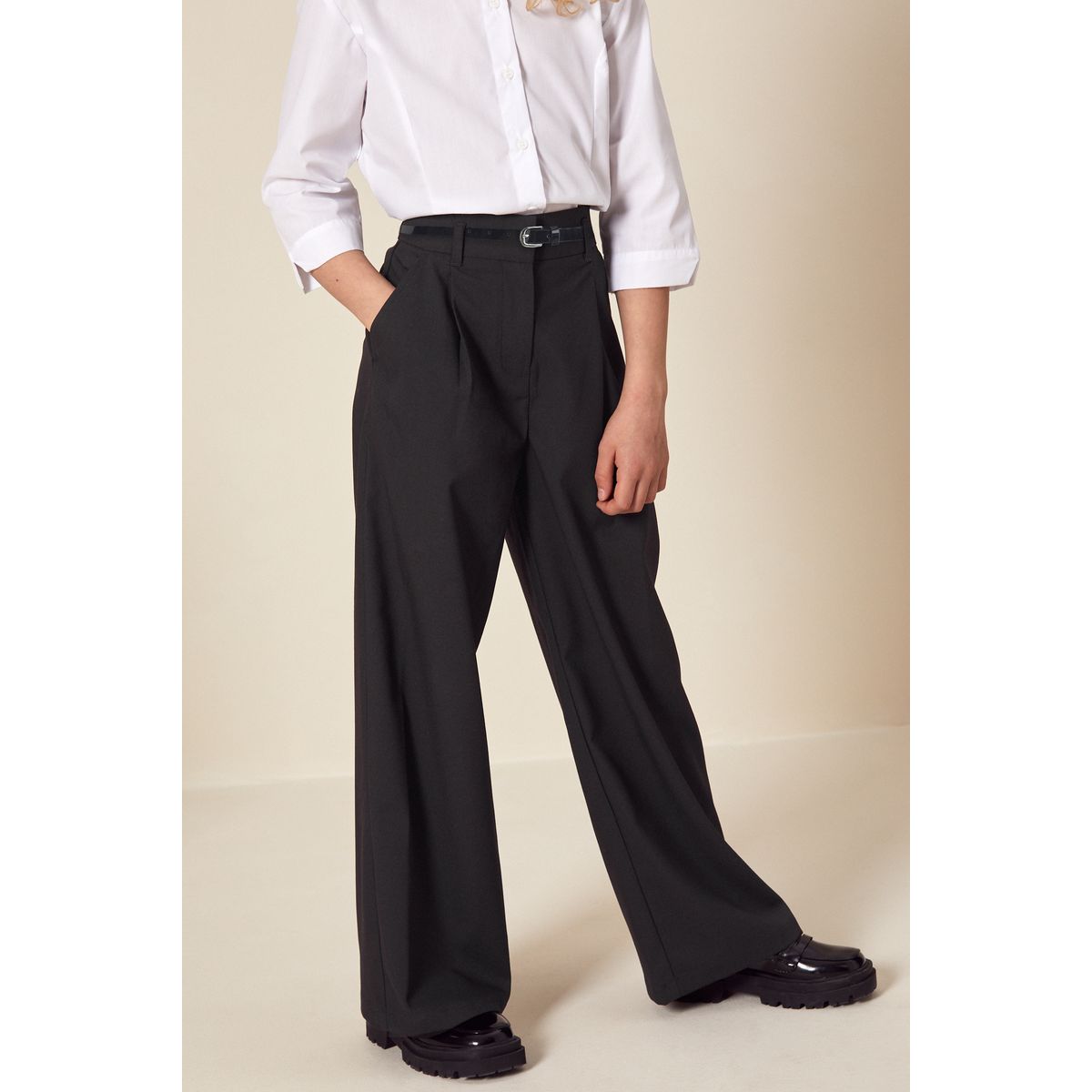 Pantalon d'école large avec ceinture senior, NEXT