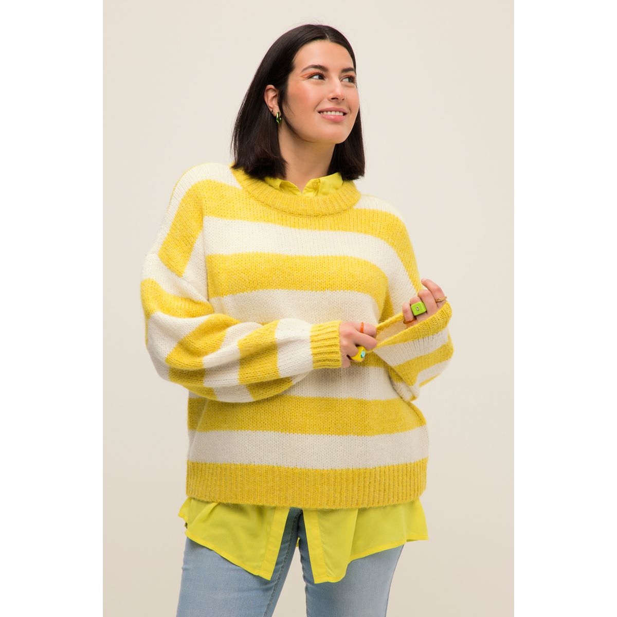 Pull discount oversize jaune