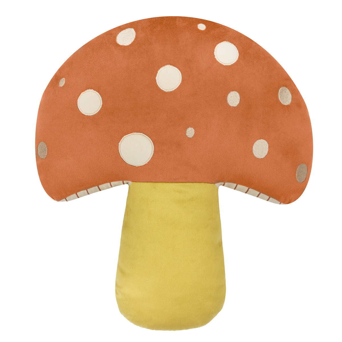 Mushroom Filled Velvet Cushion, LITTLE FURN
