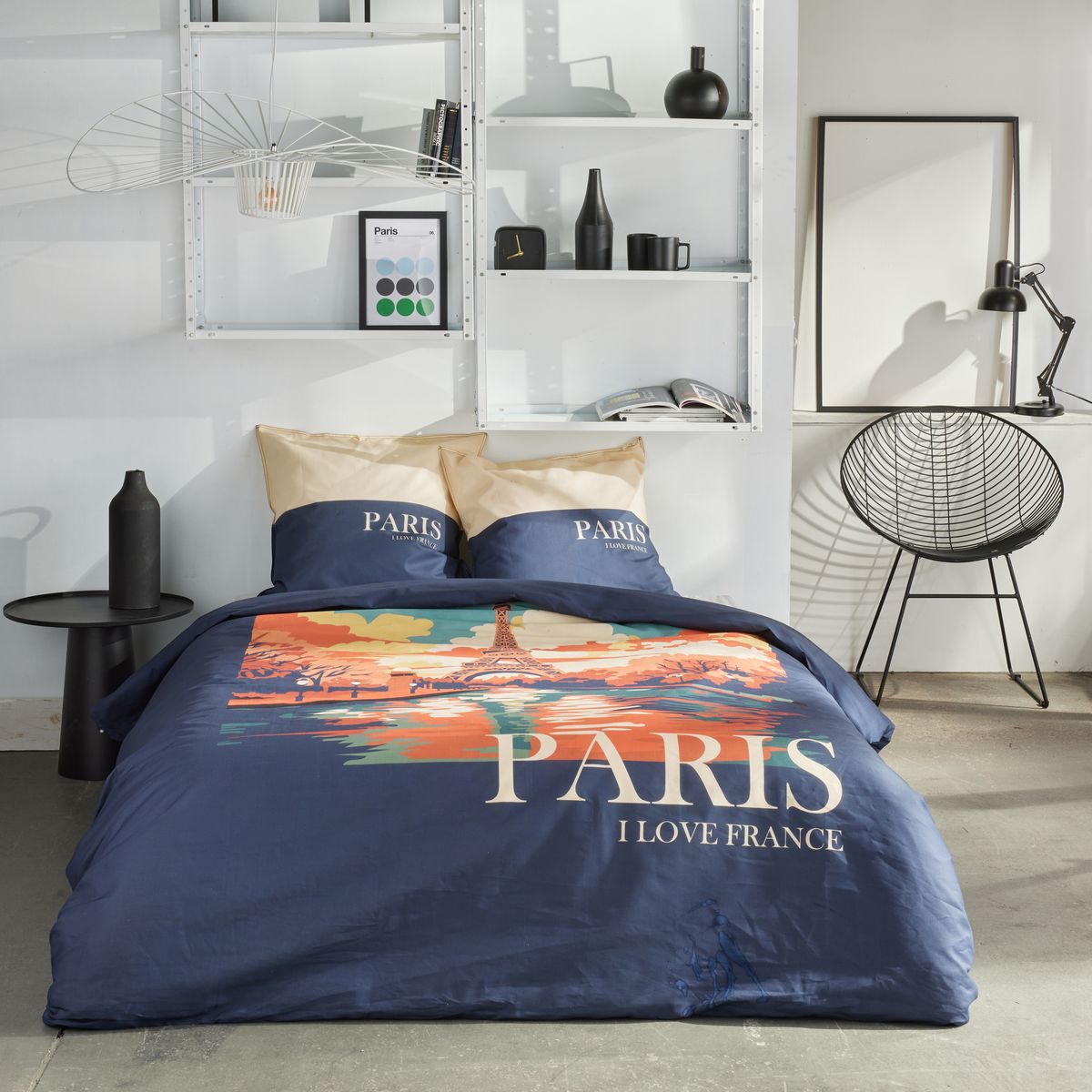 Parure de lit imprimé graphique coton JAVA FRANCE, TODAY
