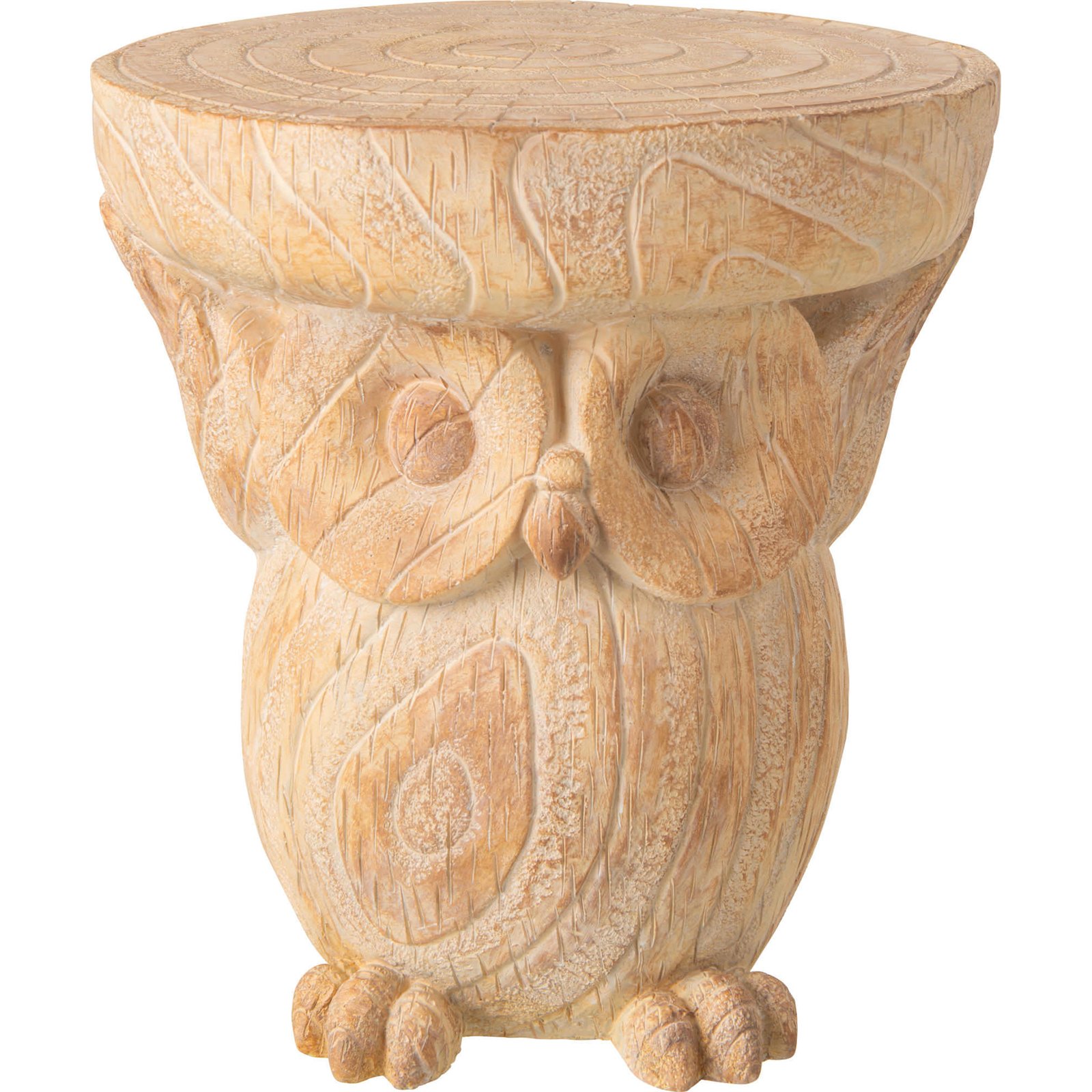 Table d'appoint hibou en résine, Effet bois, RECOLLECTION