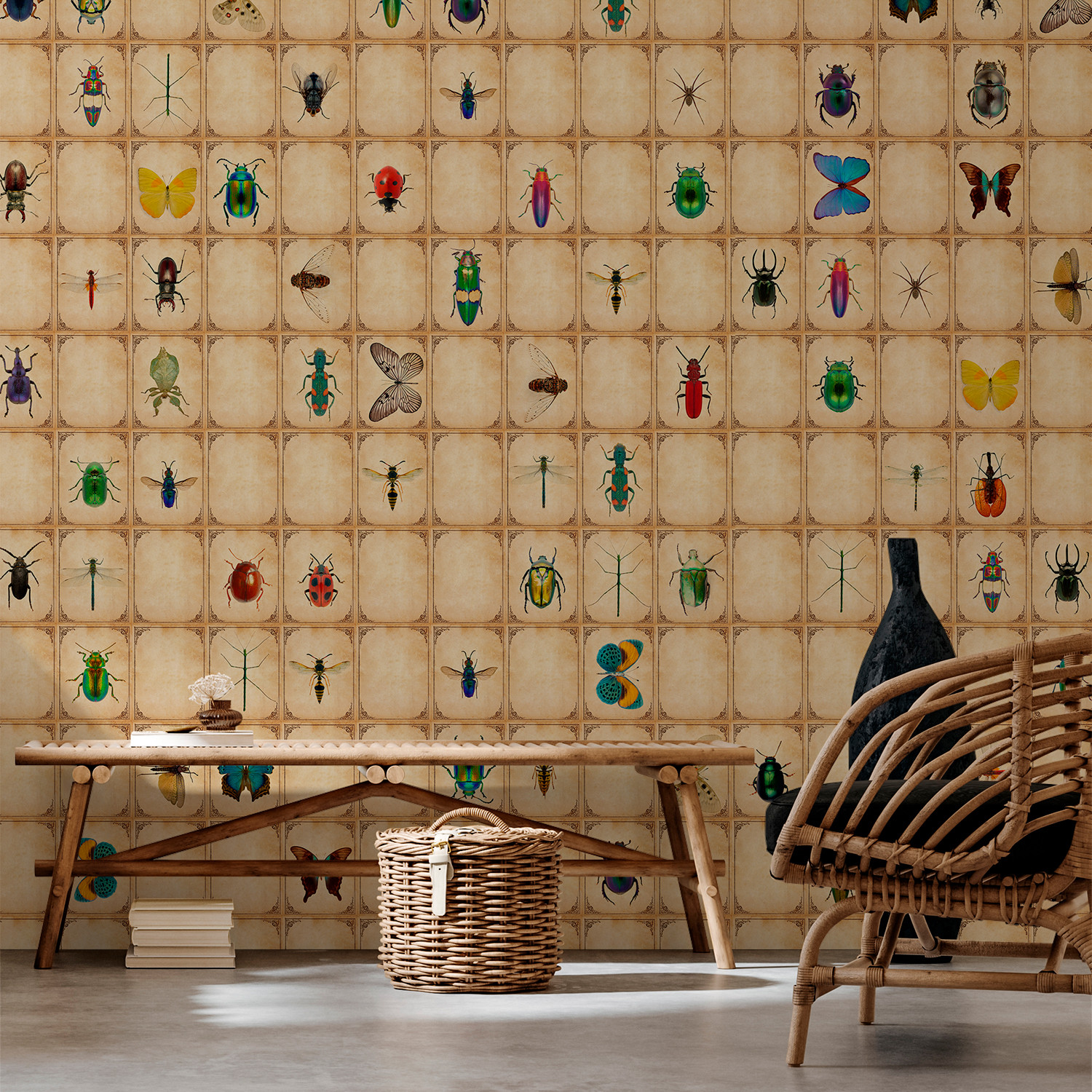 Papier peint panoramique INSECTARIUM, LE PAPIERS DE NINON