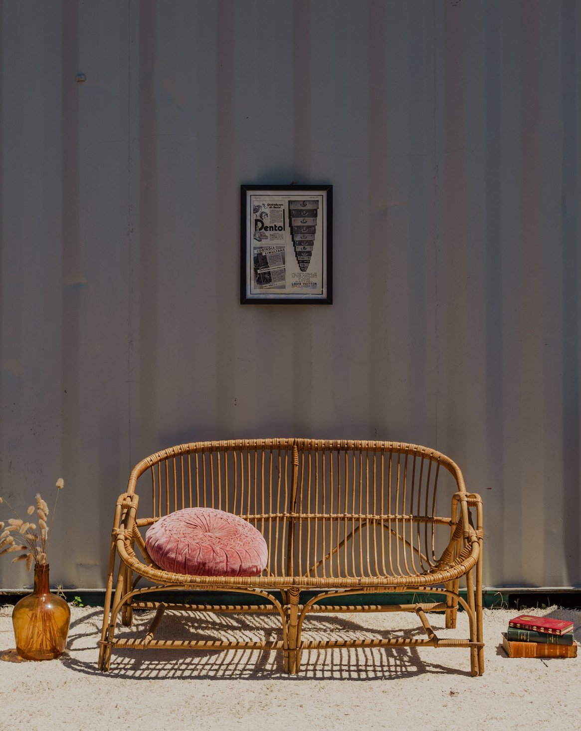 Banquette en osier Martine N°53 - Bon état, DEBONGOUT