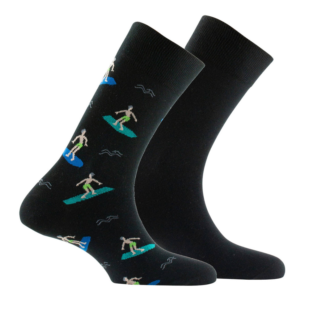 Lot de 2 paires de mi-chaussettes en coton motif surf, KINDY