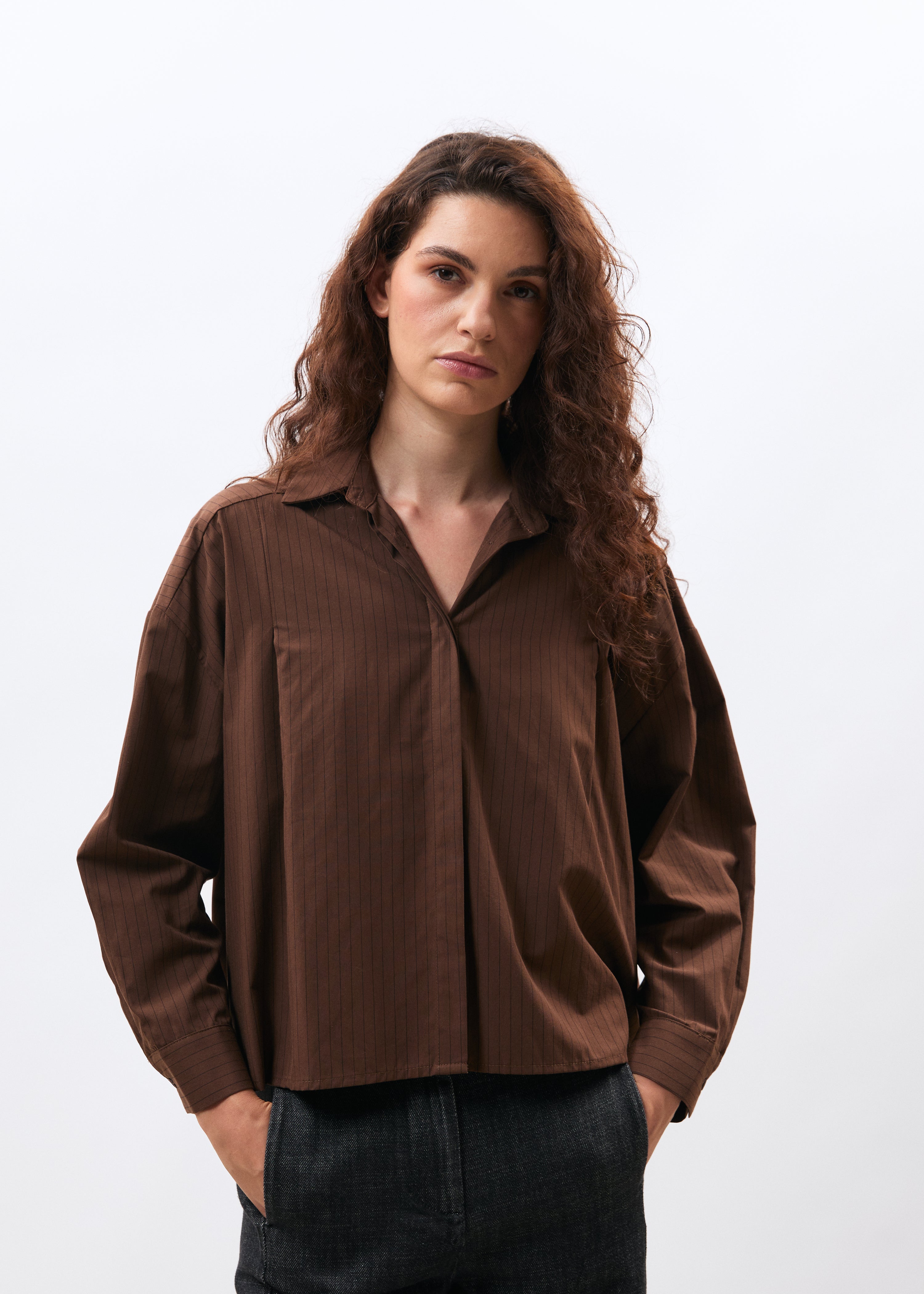 Chemise oversize manches longues à rayures, HUMILITY