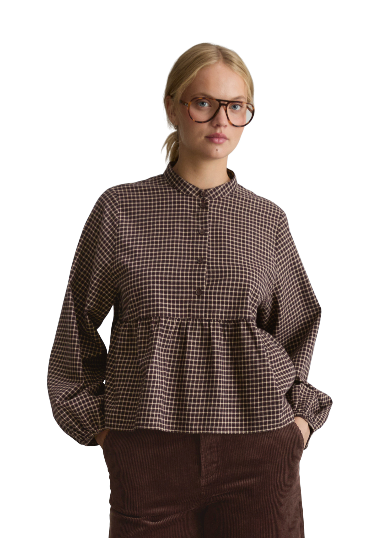 Chemisier en flanelle style décontracté en coton bio tout doux, MARC O’POLO DENIM