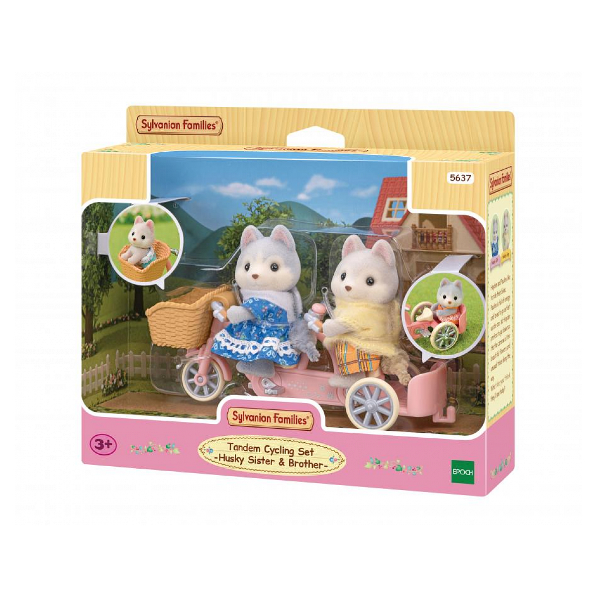 5637  Les frères et surs husky et leur tandem, SYLVANIAN FAMILIES