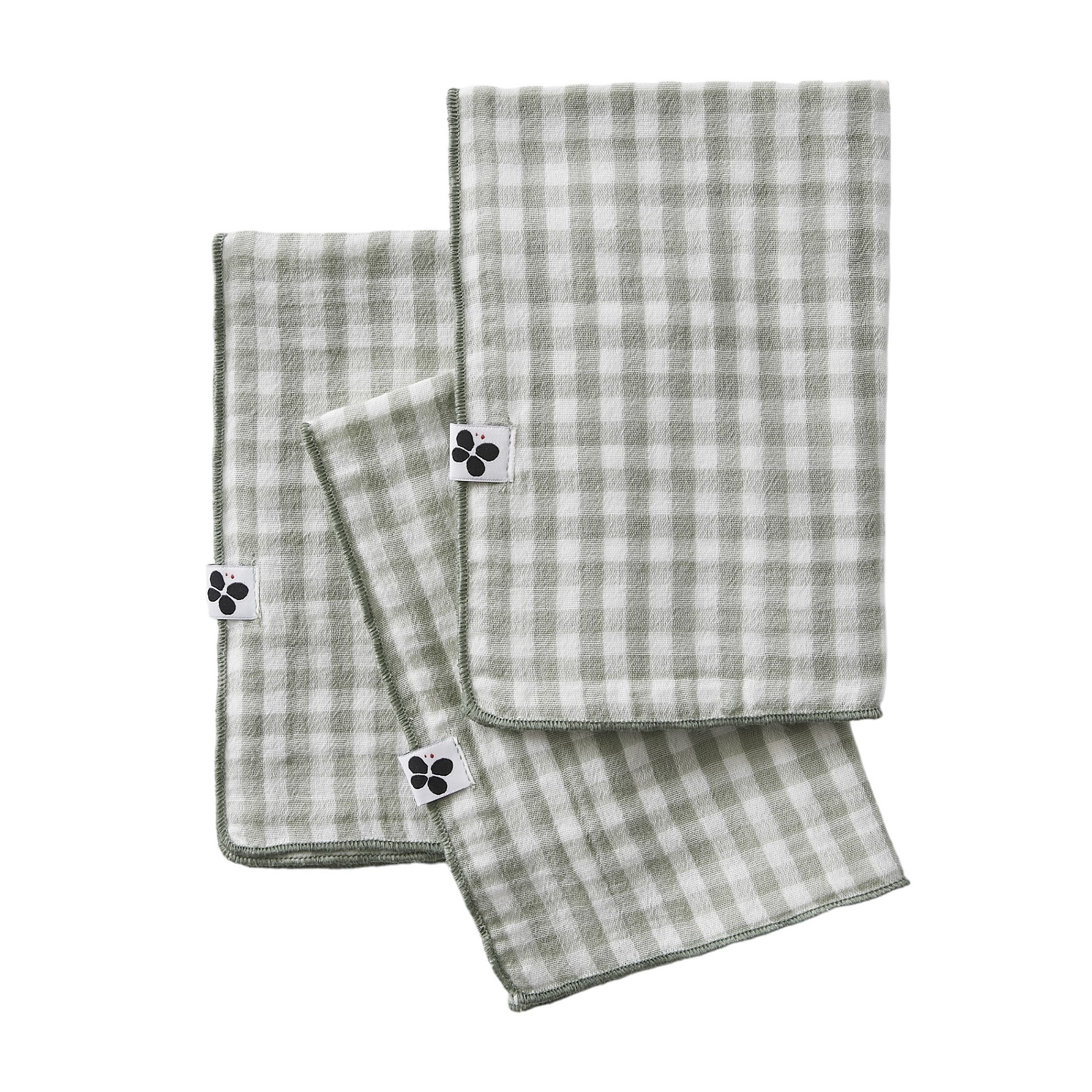 3 Serviettes de table en gaze de coton Vickie vichy, EDEN