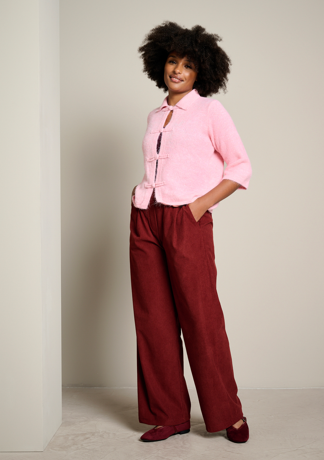 Pantalon large en velours côtelé, LOLALIZA