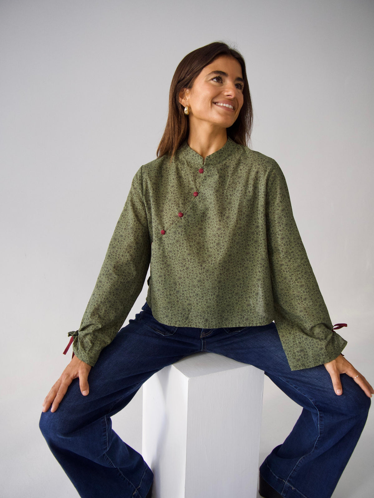 Blouse fleurie col montant ABRIL, MINDTRAVELER