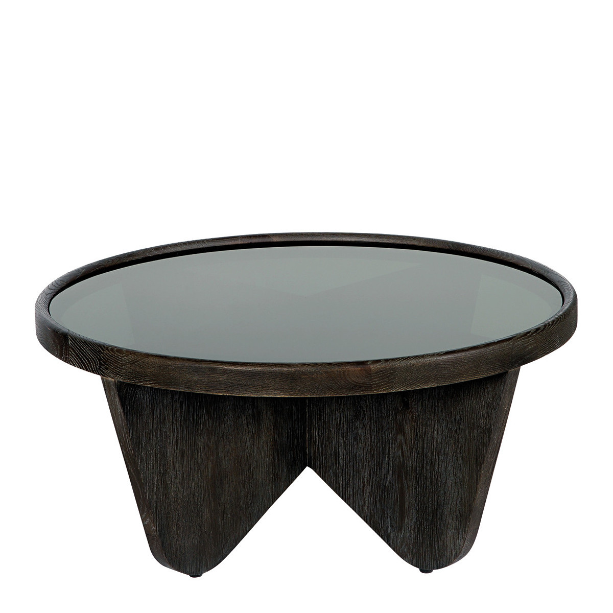 Table basse ronde en chêne, BLANC D’IVOIRE