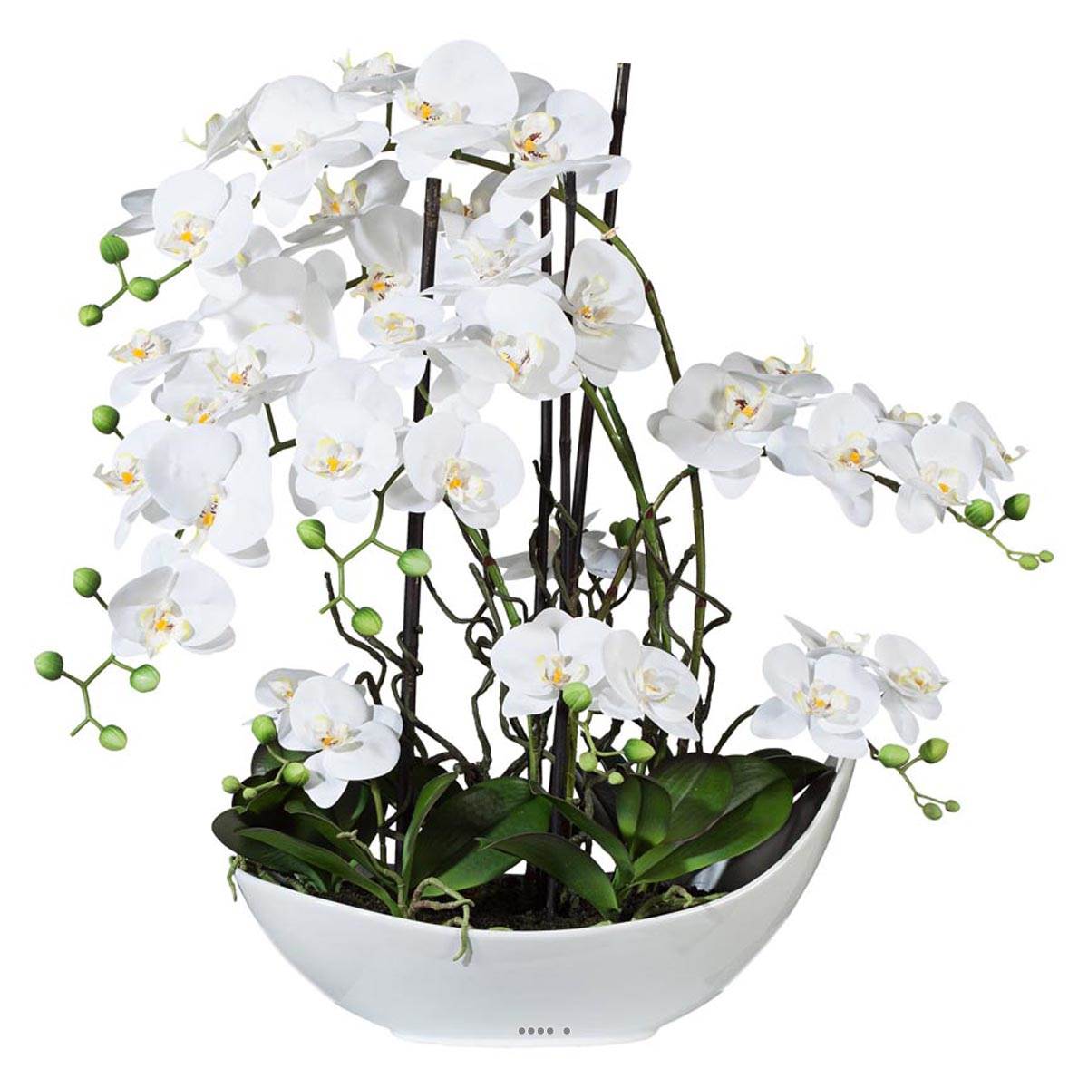 Orchidée factice 9 hampes en coupe céramique, ARTIFICIELLES