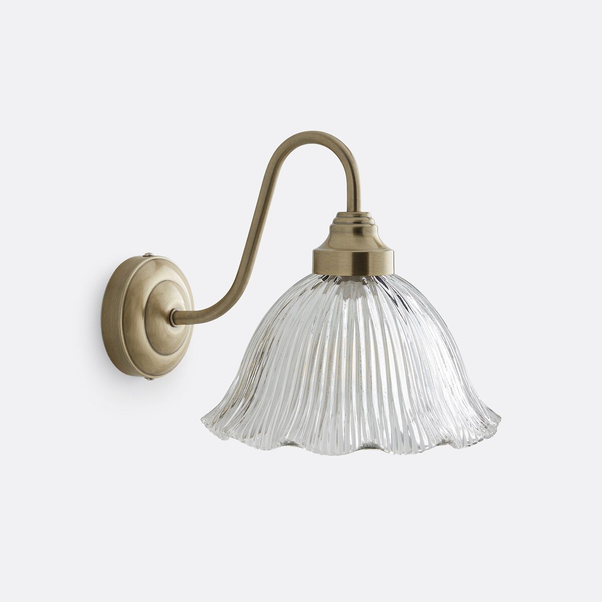 LA REDOUTE INTERIEURS Wandlamp in geribbeld glas en messing, Iloa