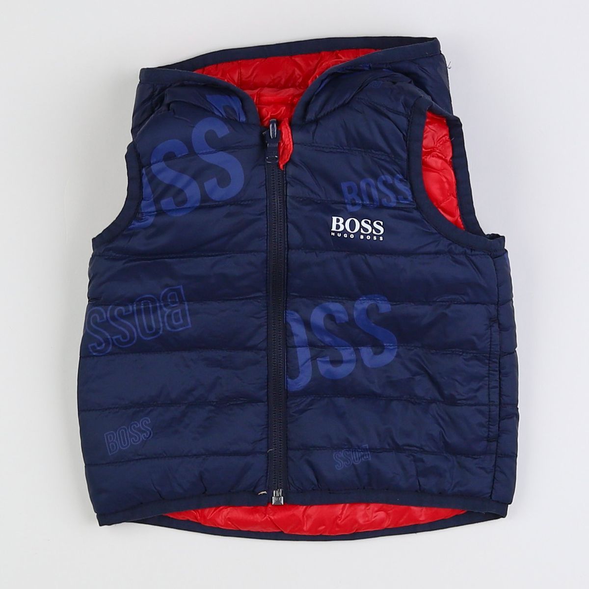 Gilet Selle Bleu Gris Imprimé Poitrine Réversible - Taille 32 Femme - Très Bon état Occasion