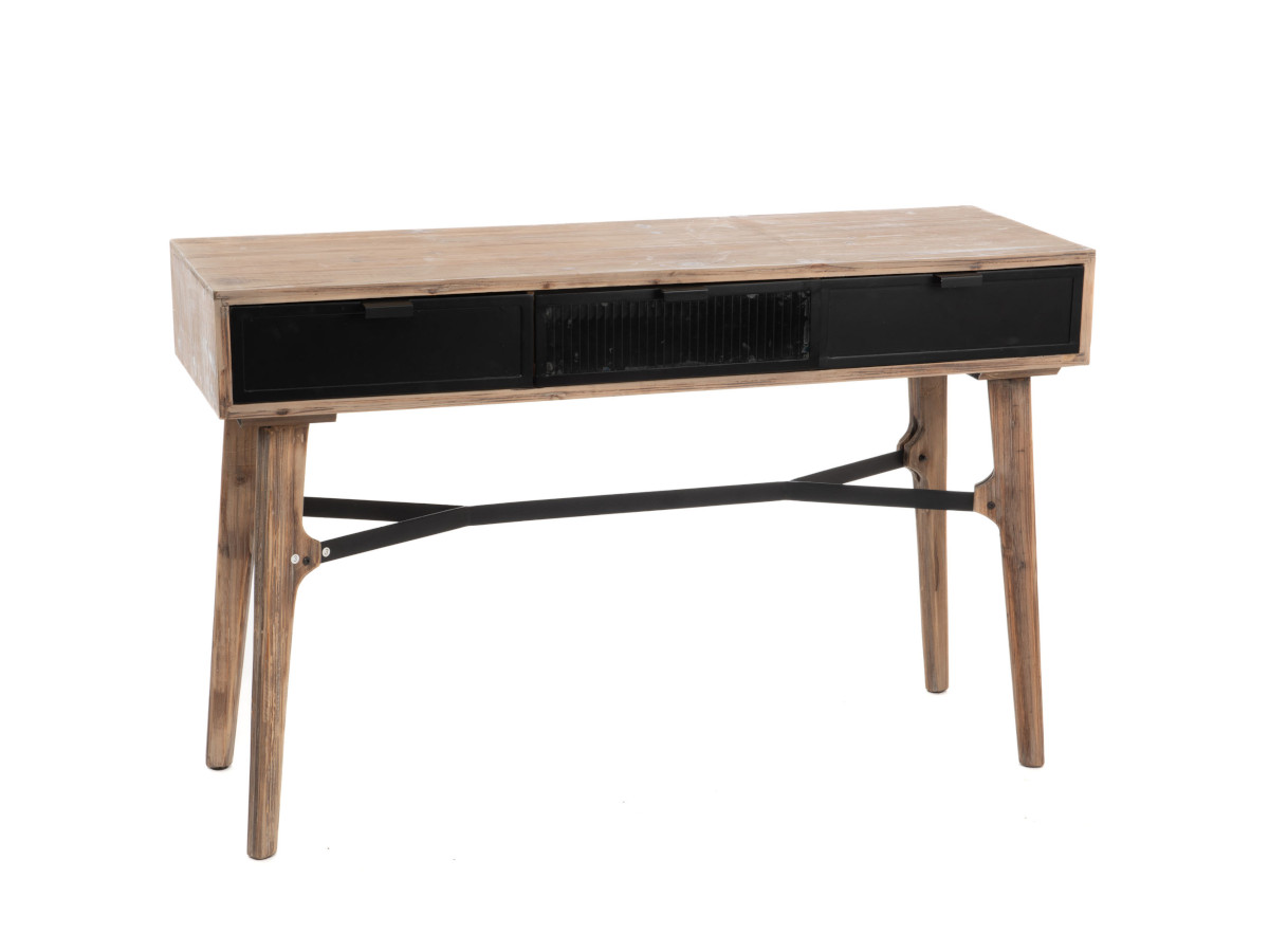 Console noire sapin et fer, AMADEUS