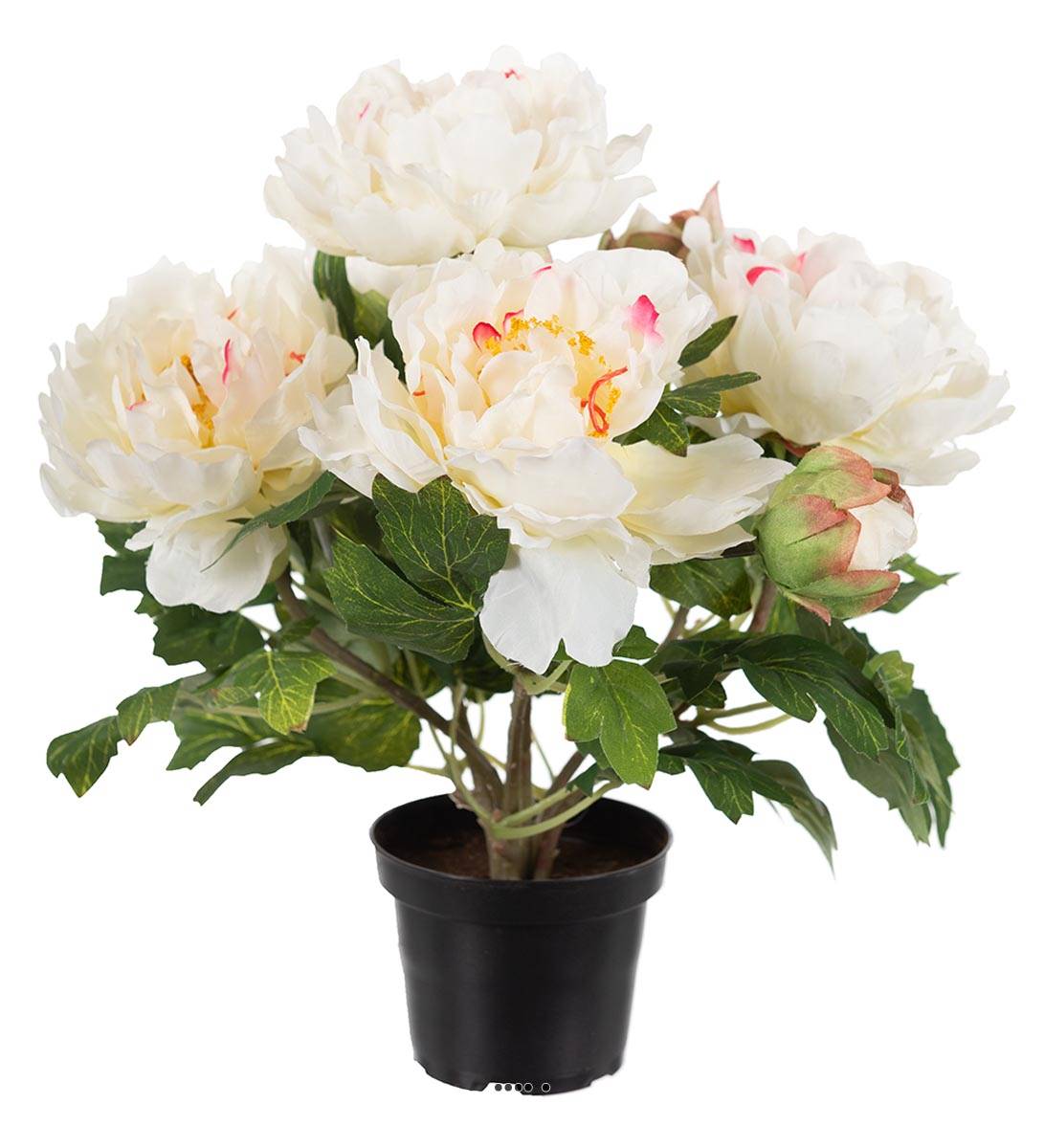 Pivoine artificielle en pot H 35 cm 4 fleurs, ARTIFICIELLES