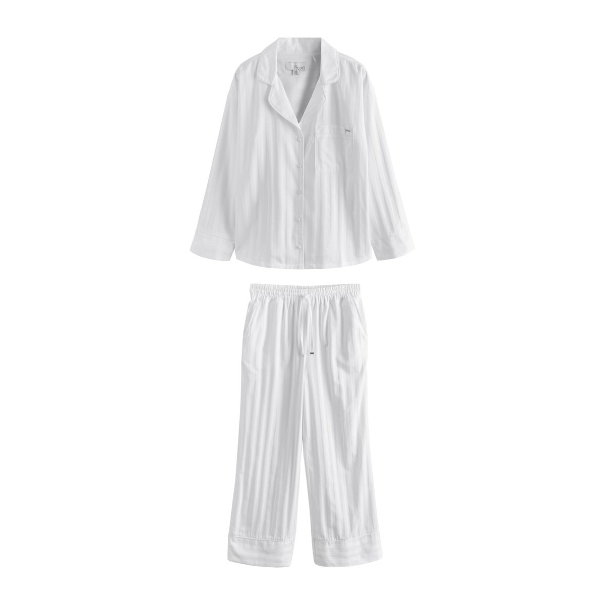 Pyjama boutonné en mélange coton/tencel, NEXT