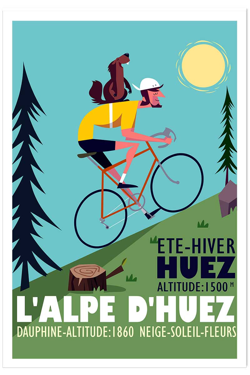 Poster de la montée de l'alpe d'huez, HEXOA