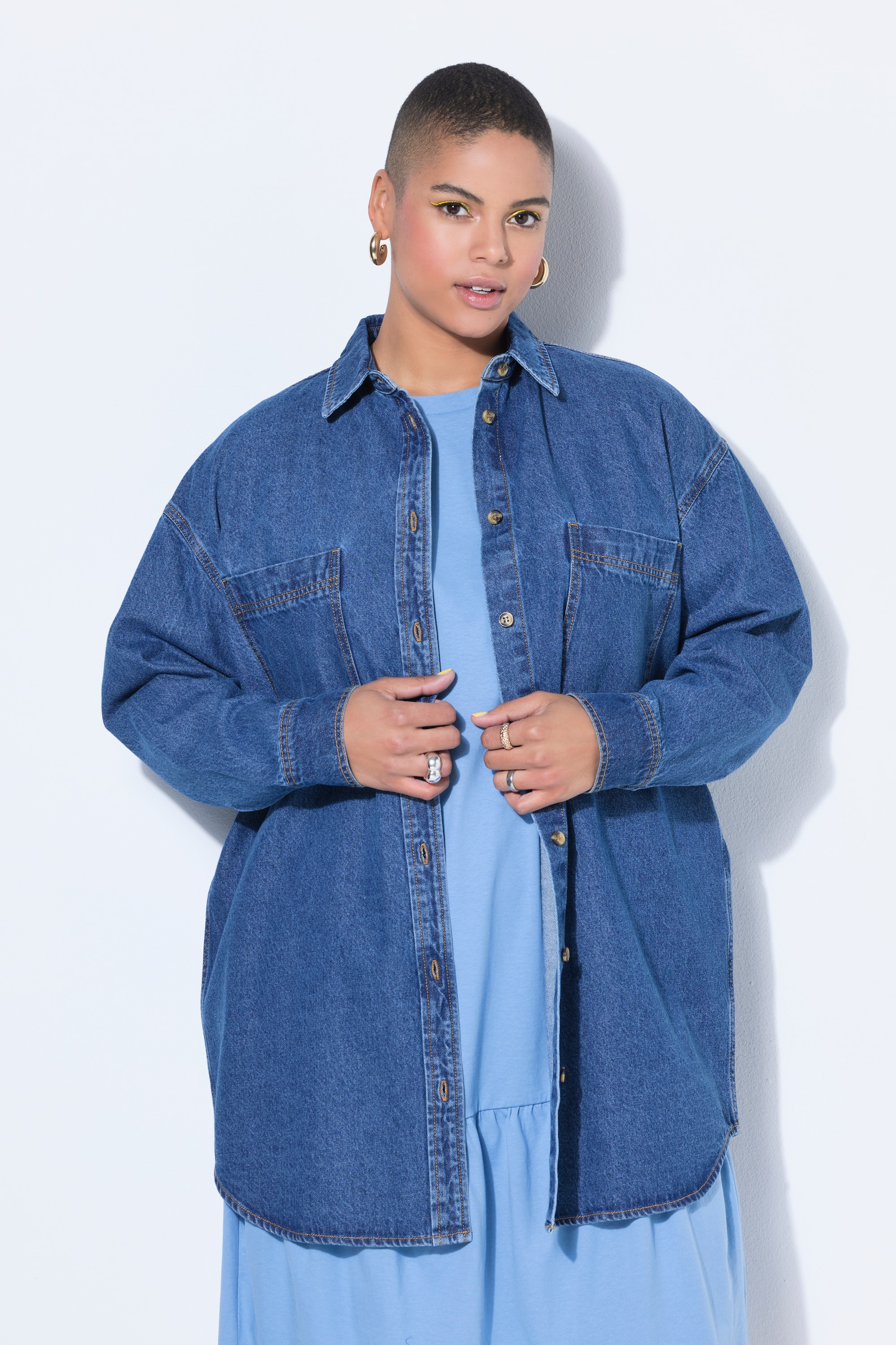 Chemisier en jean oversize, col chemise, STUDIO UNTOLD