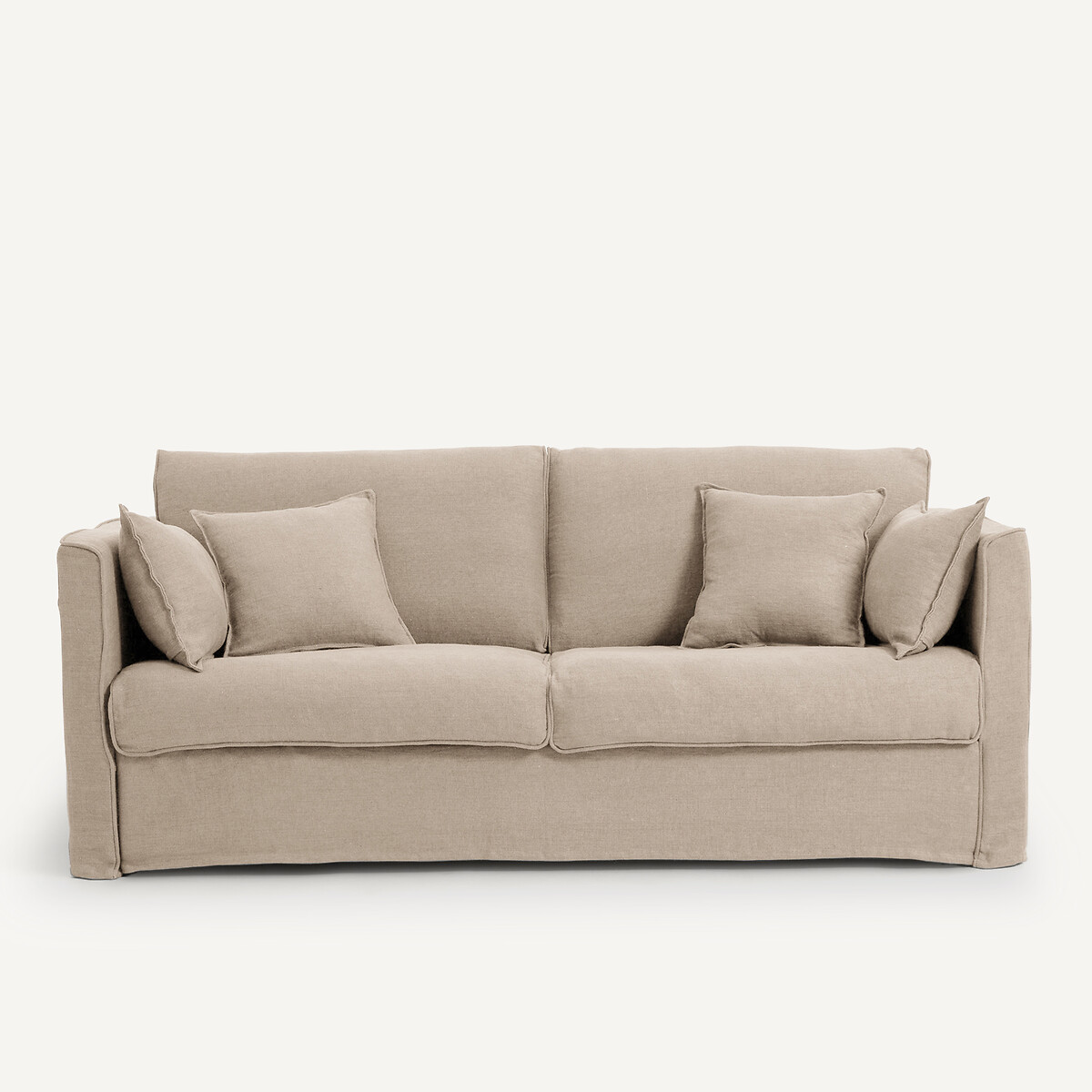 Canapé convertible, 3 ou 4 places, en lin épais stonewashed, Camille, AM.PM