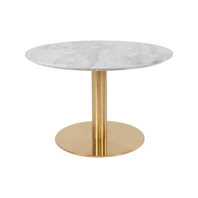 Table basse aspect marbre et métal ø70xh45cm - Bolzano - Couleur - Blanc HOUSE NORDIC