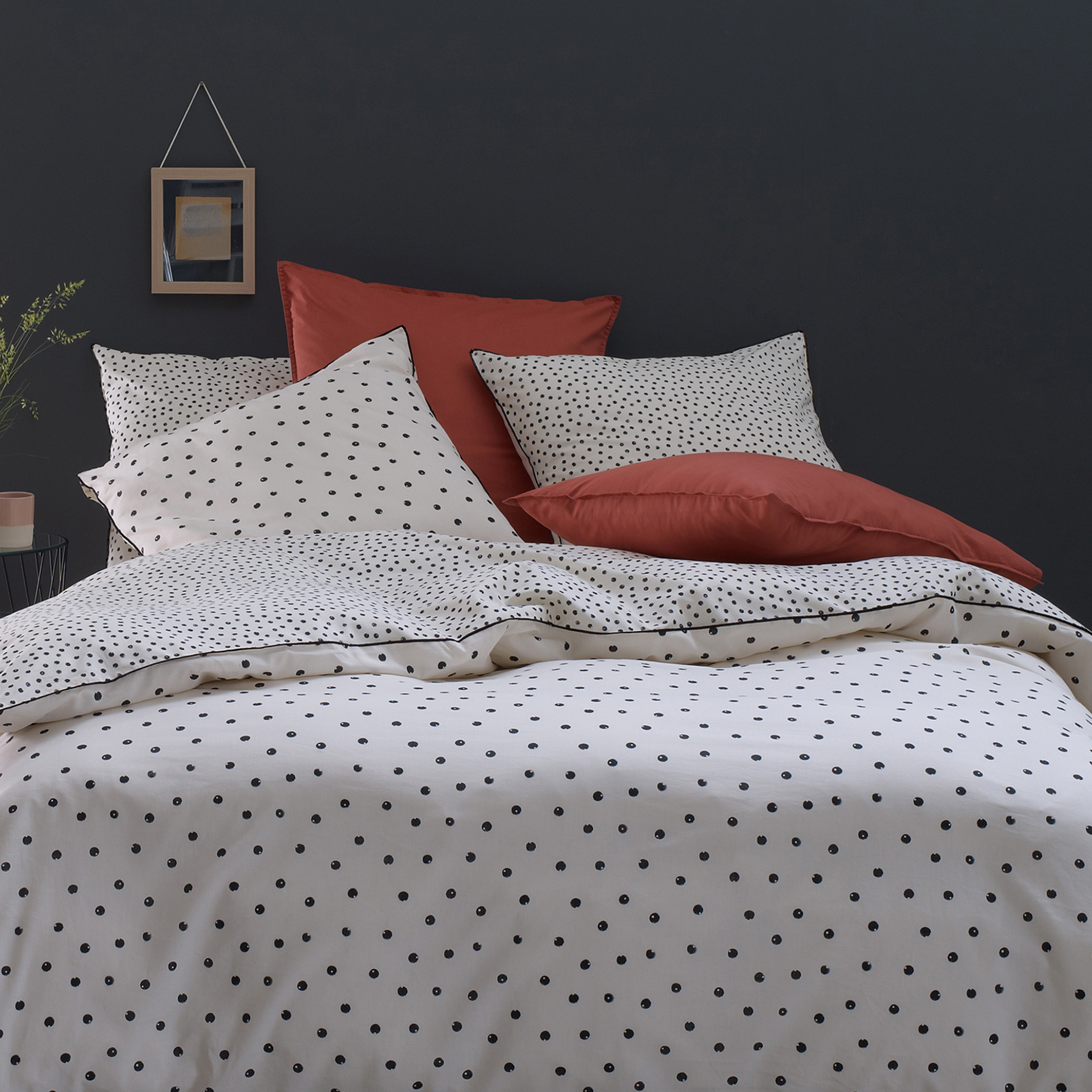 Lison Washed Cotton Duvet Cover Polka, Very Soft Cotton Duvet Covers