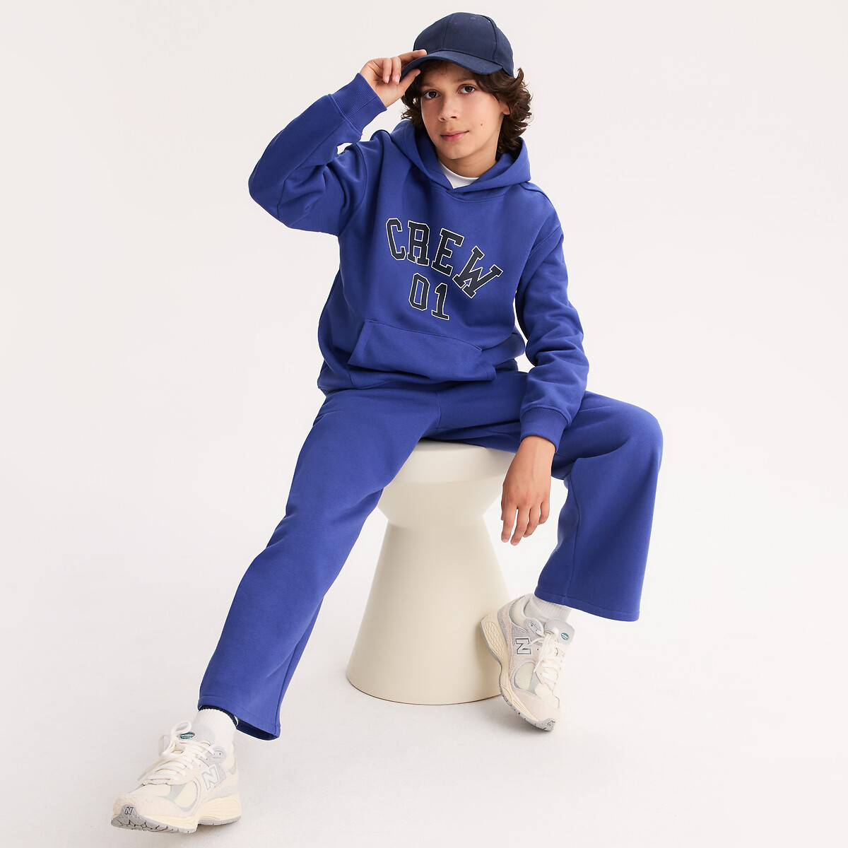 Conjunto de 2 peças, sweat com capuz e calças de desporto, em moletão, LA REDOUTE COLLECTIONS