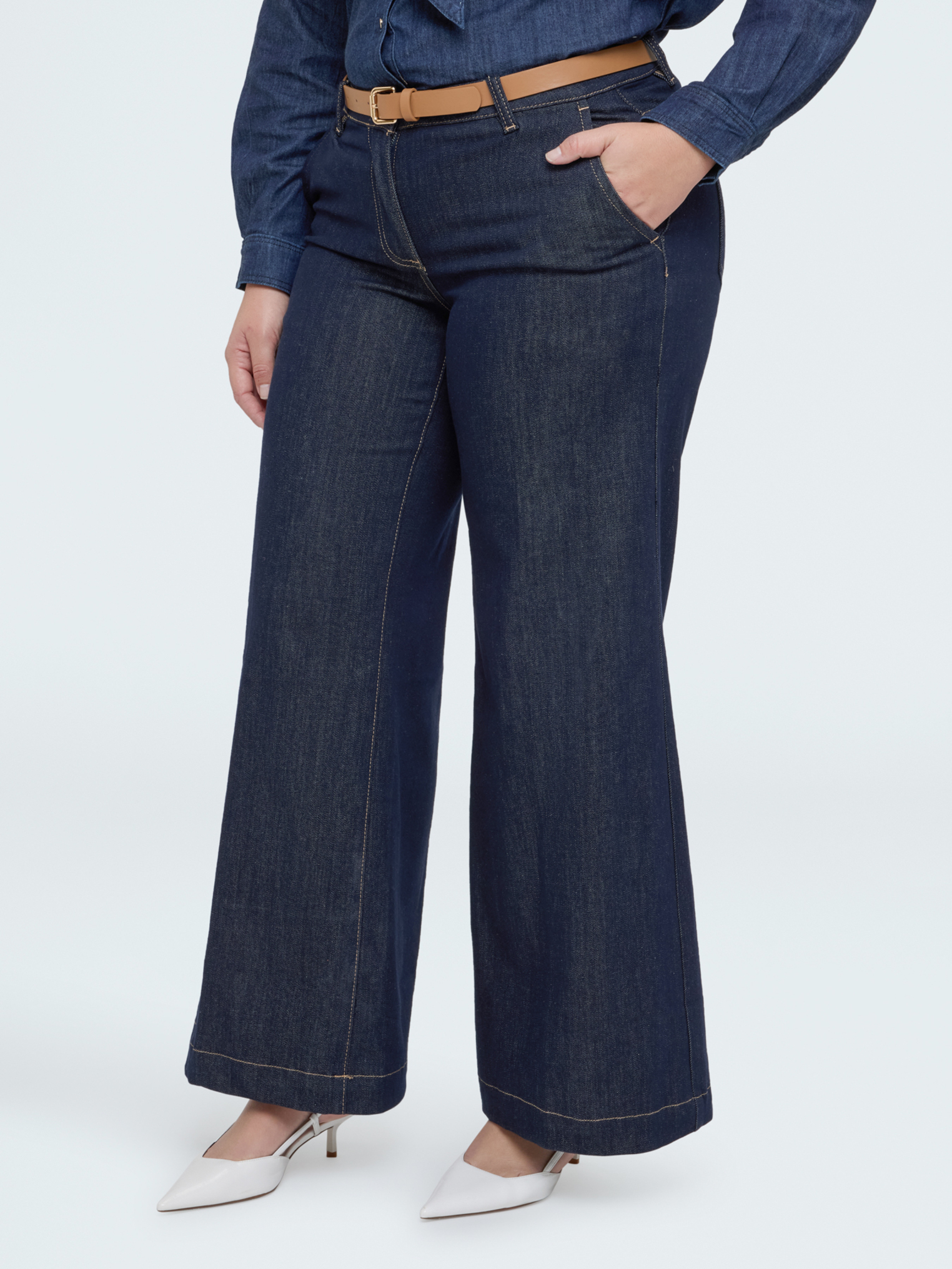 Jean Wide Leg avec ceinture amovible, FIORELLA RUBINO