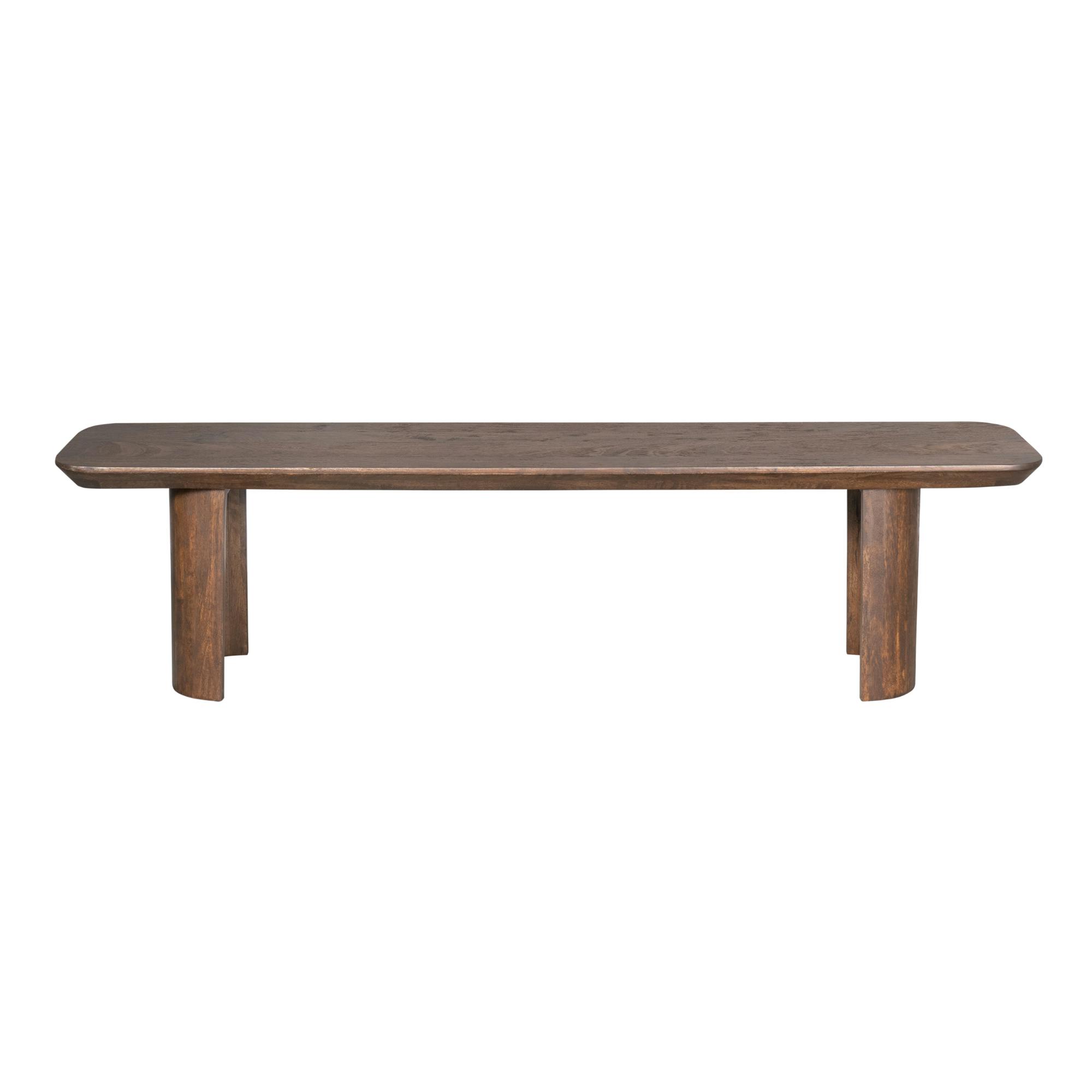 Banc de salle à manger bois foncé pieds courbes 180 cm ALMA, PIER IMPORT