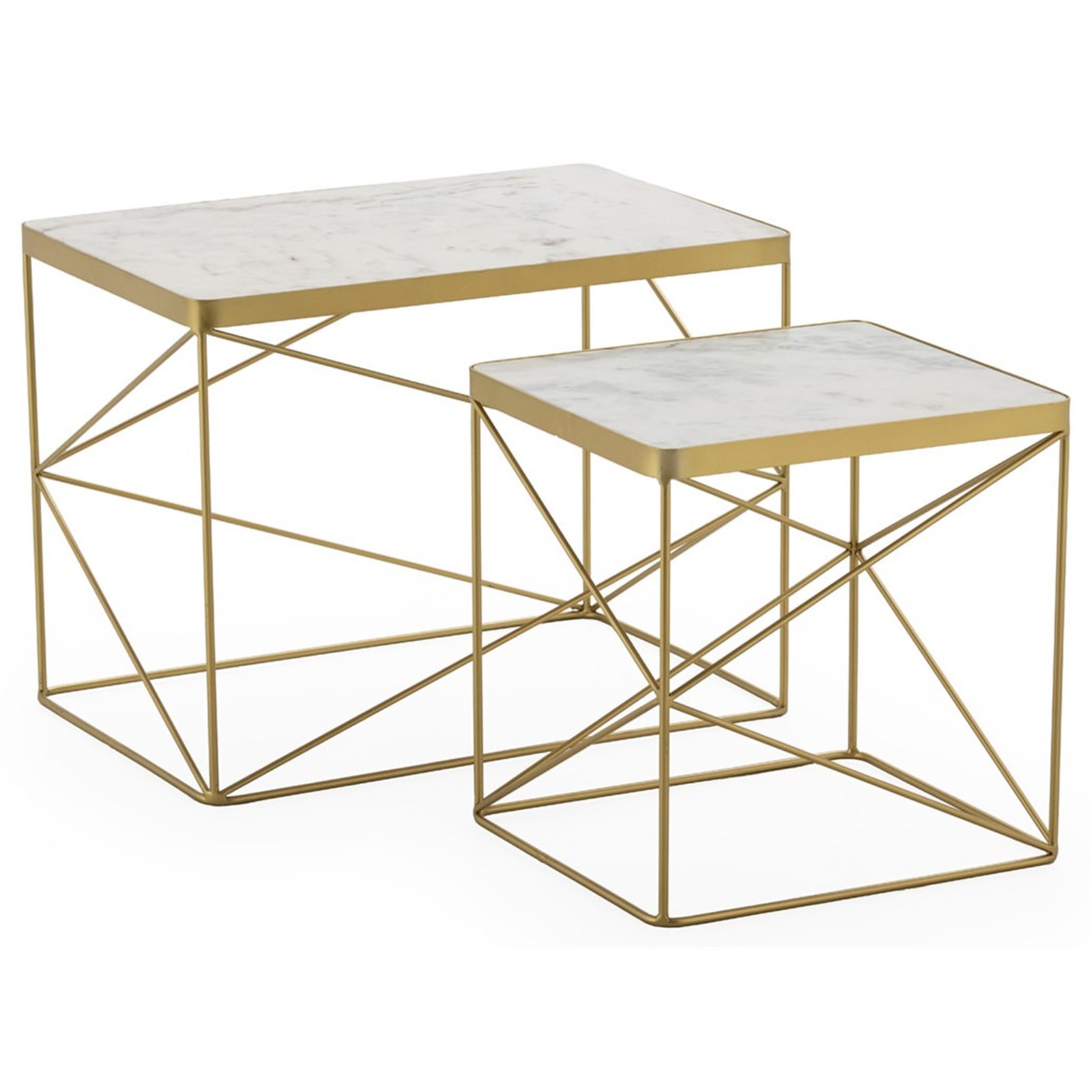 Tables d'appoint en marbre et métal, RECOLLECTION