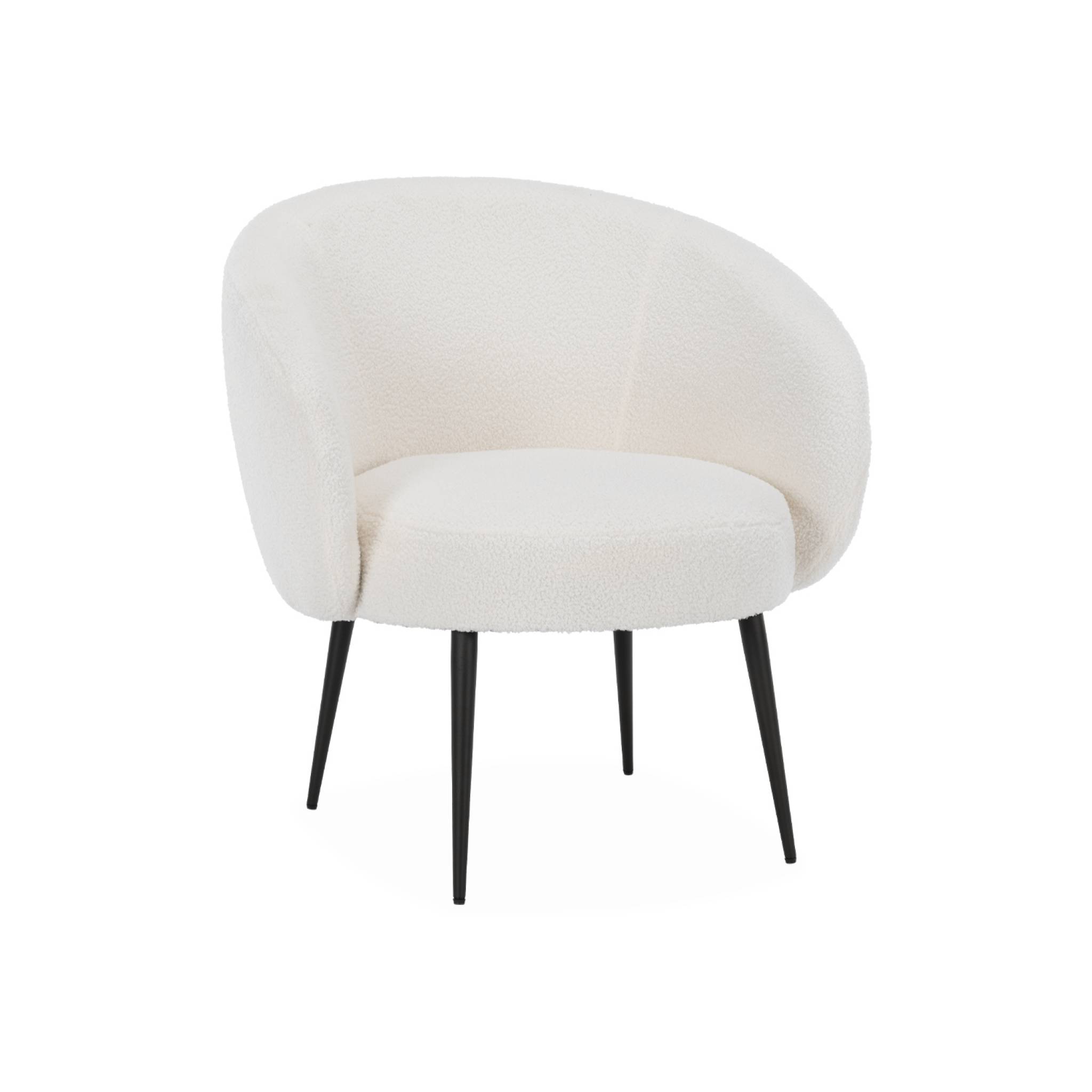 Fauteuil cosy design métal et bouclette HIMA, SWEEEK