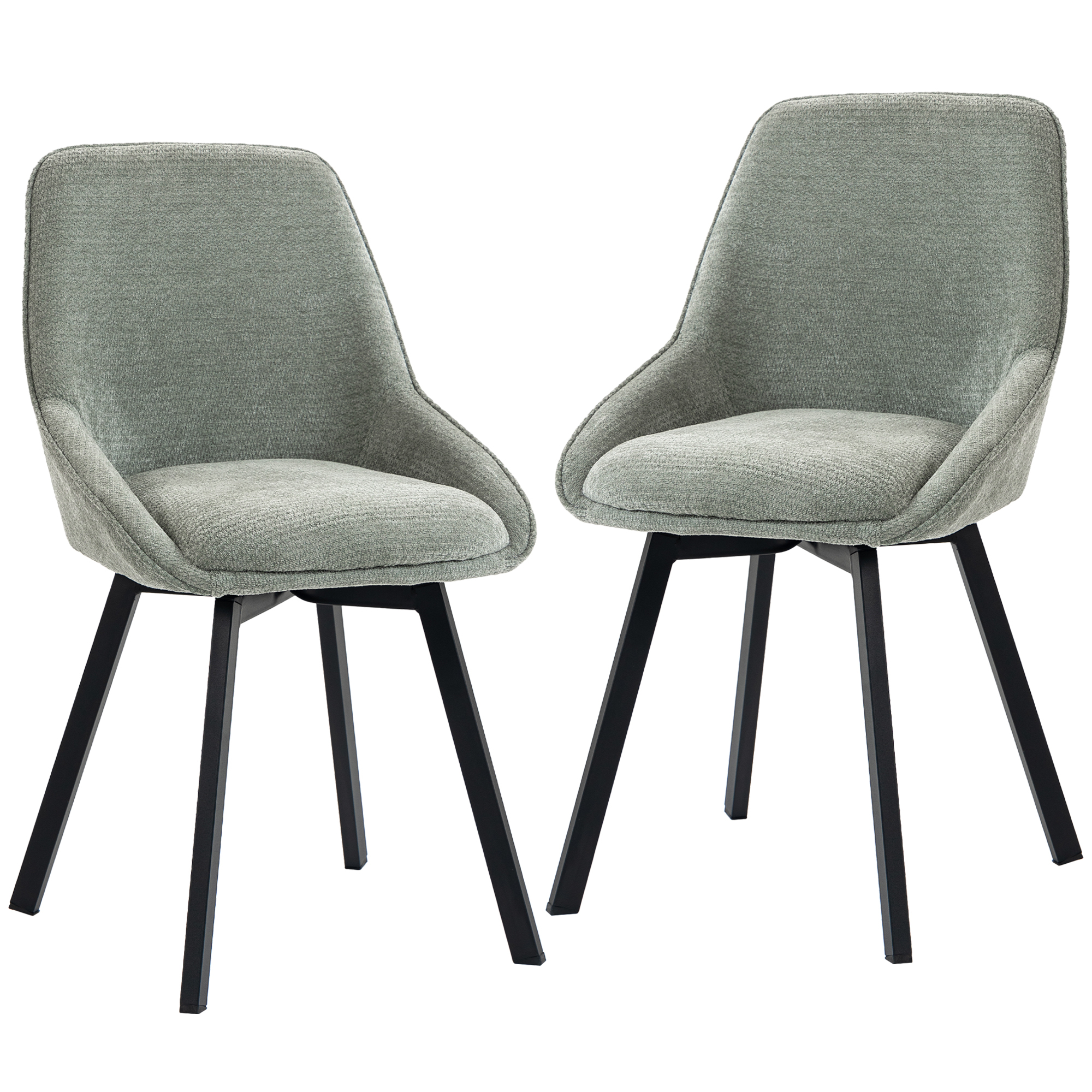 Chaise de salle à manger Tissu chenille (100, HOMCOM