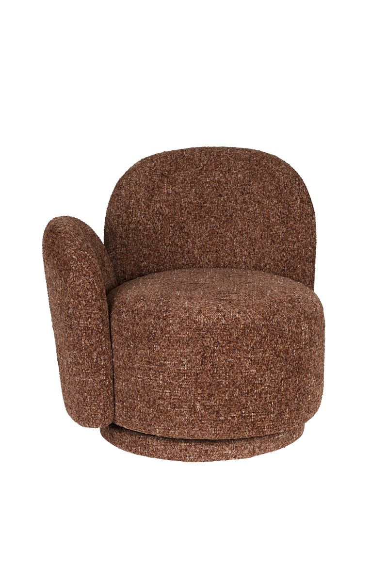 Fauteuil design pivotant en tissu, ROSE, DUTCHBONE