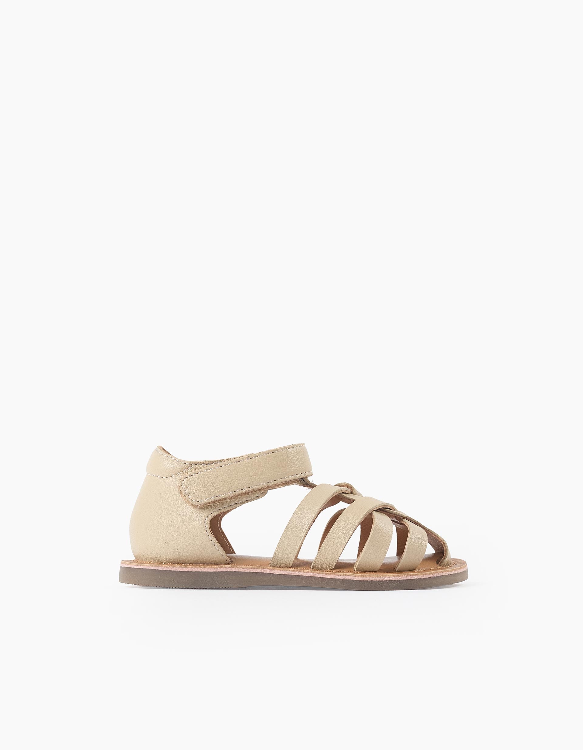 Sandales en cuir fermées avec lanières croisées, ZIPPY