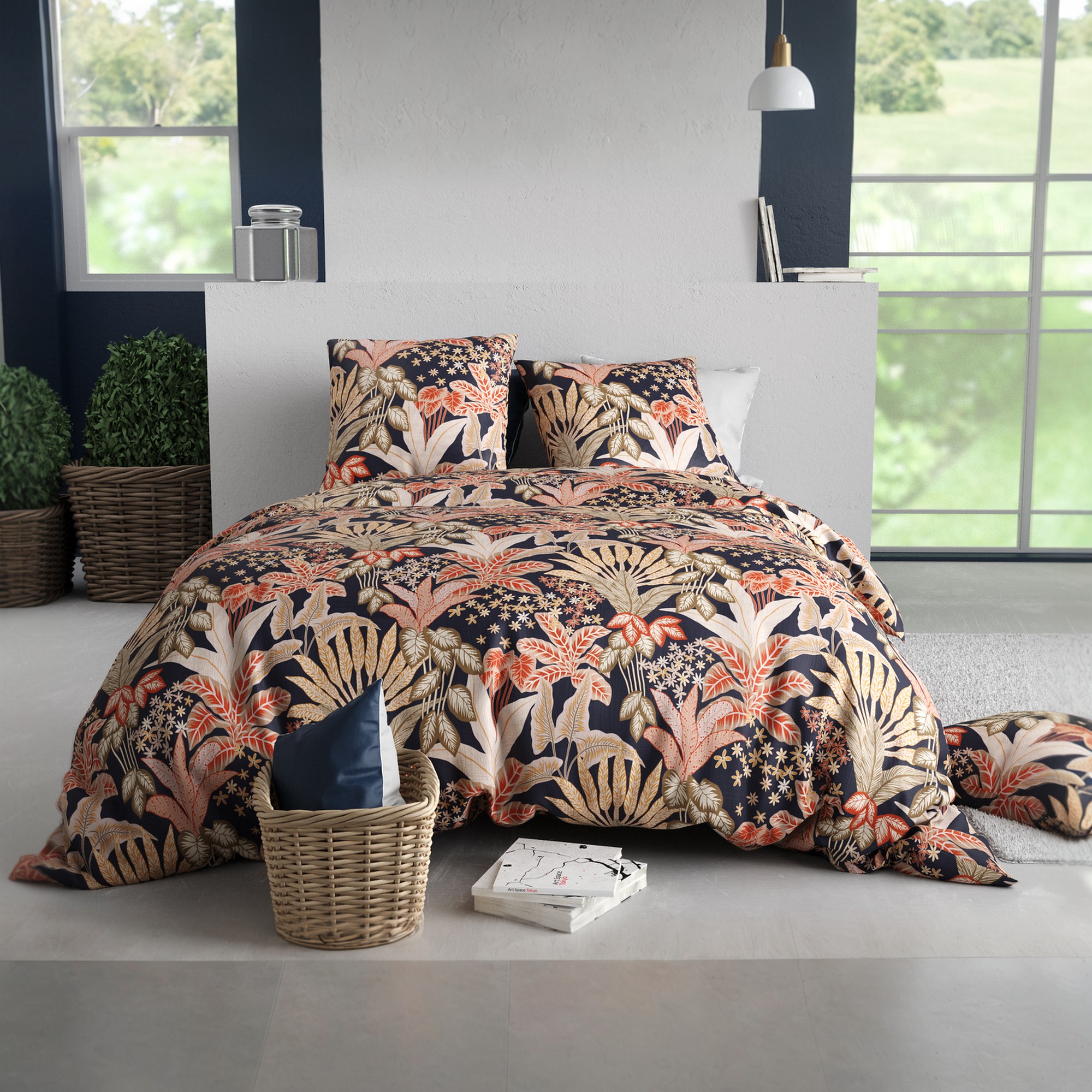 Parure de lit - Housse de couette + taie 100% Coton 57 fils, EDEN