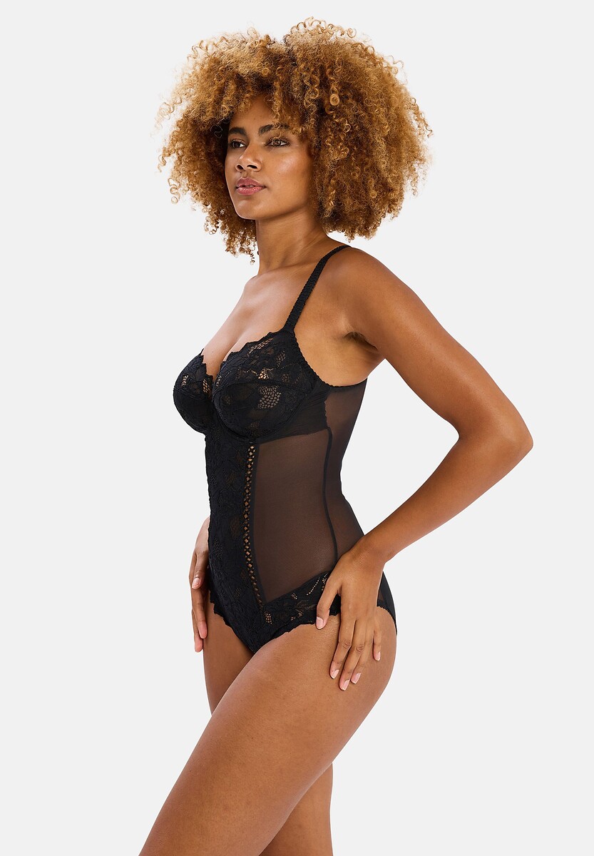 Slip Donna Sans Complexe AVA Fancy - Stampa Floreale Nera, Taglia 42-44, In Cotone Biologico Morbido, Con Pizzo E Cuciture Invisibili - 2