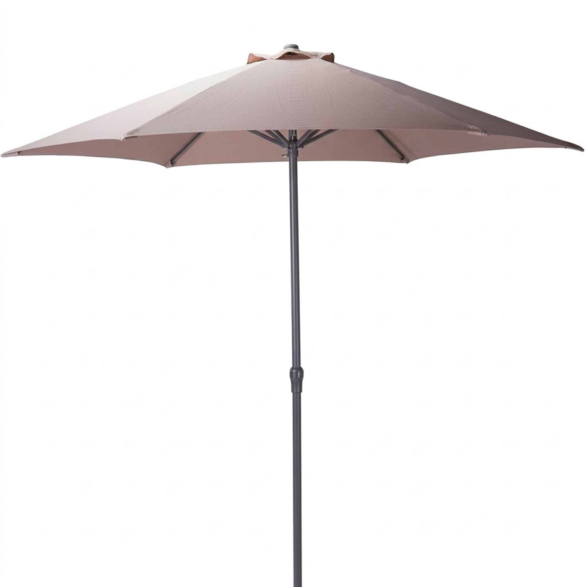 Parasol rond beige taupe foncé diamètre 230cm, WADIGA