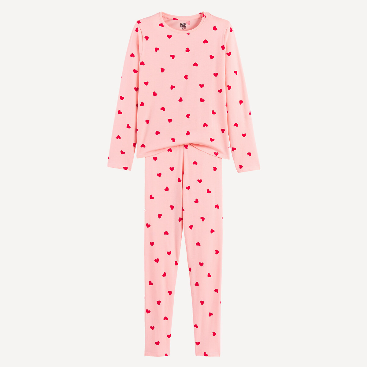 Pyjama imprimé coeurs en coton, LA REDOUTE COLLECTIONS