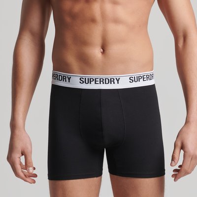 Logo Print Waistband Hipsters in Plain Cotton SUPERDRY