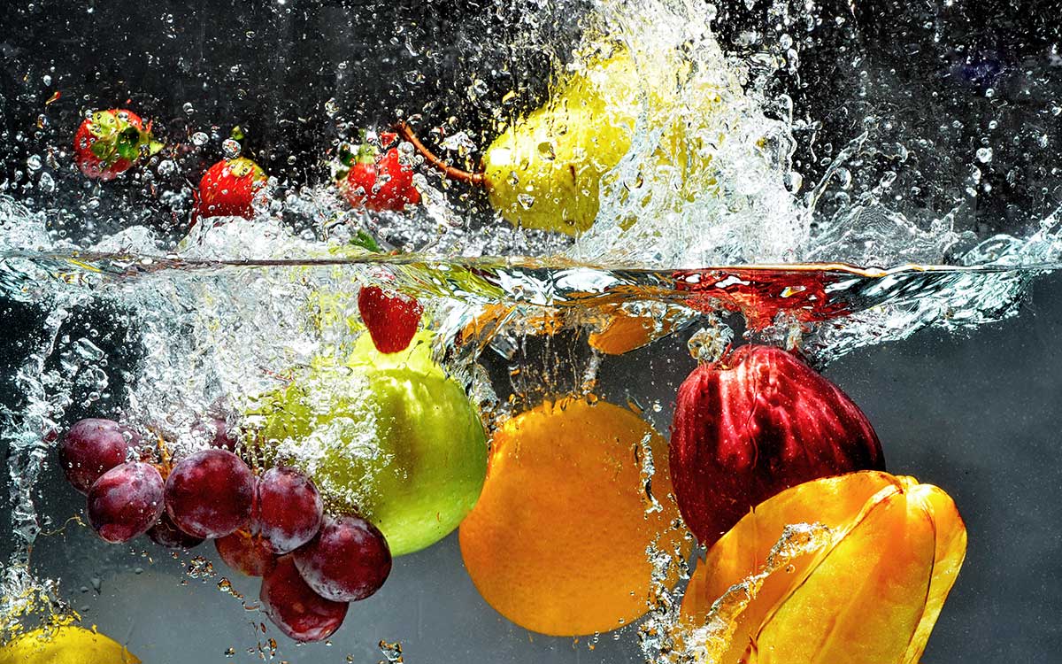 Tableau cocktail de fruits h2o , 80x50cm, HEXOA