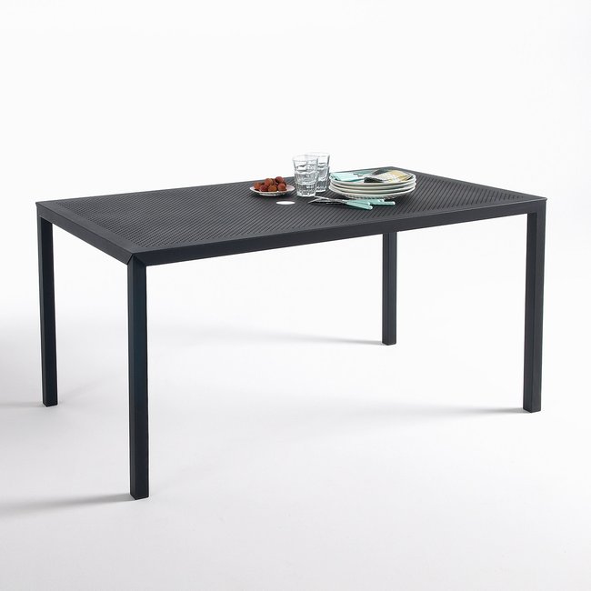 Choe Perforated Metal Oblong Table matt black LA REDOUTE INTERIEURS