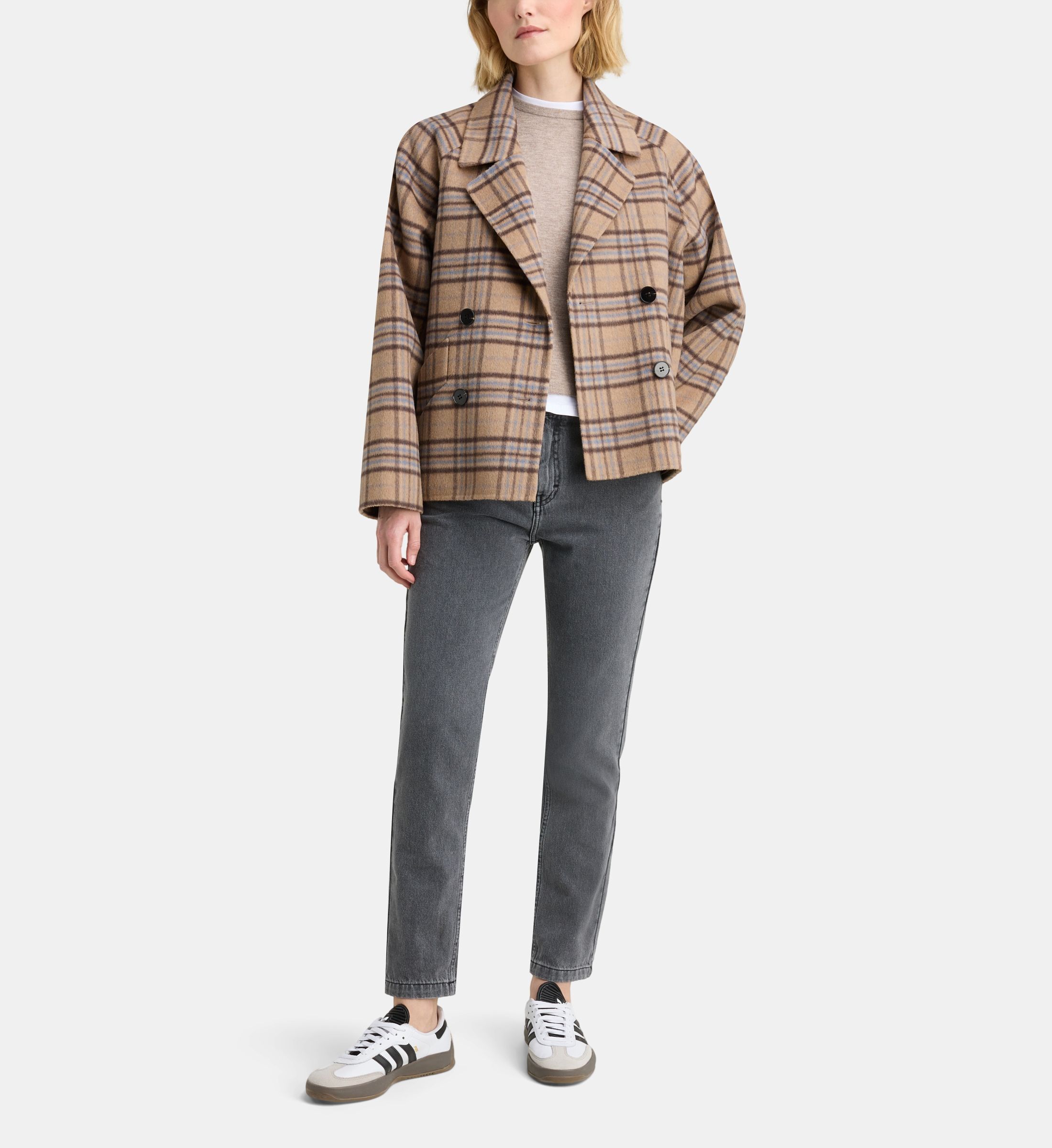 Manteau turner carr ample court à motif tartan, GALERIES LAFAYETTE
