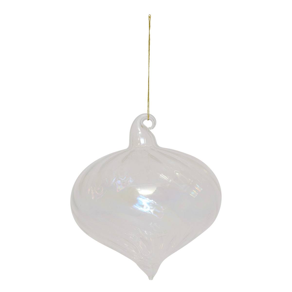 Boule forme goutte irisée 8 cm verre, FEERIC LIGHTS & CHRISTMAS