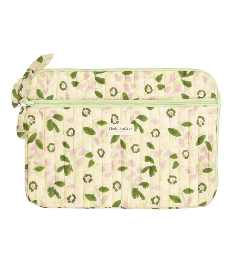 Pochette d'ordinateur en coton 15" Amelia, BINDI ATELIER