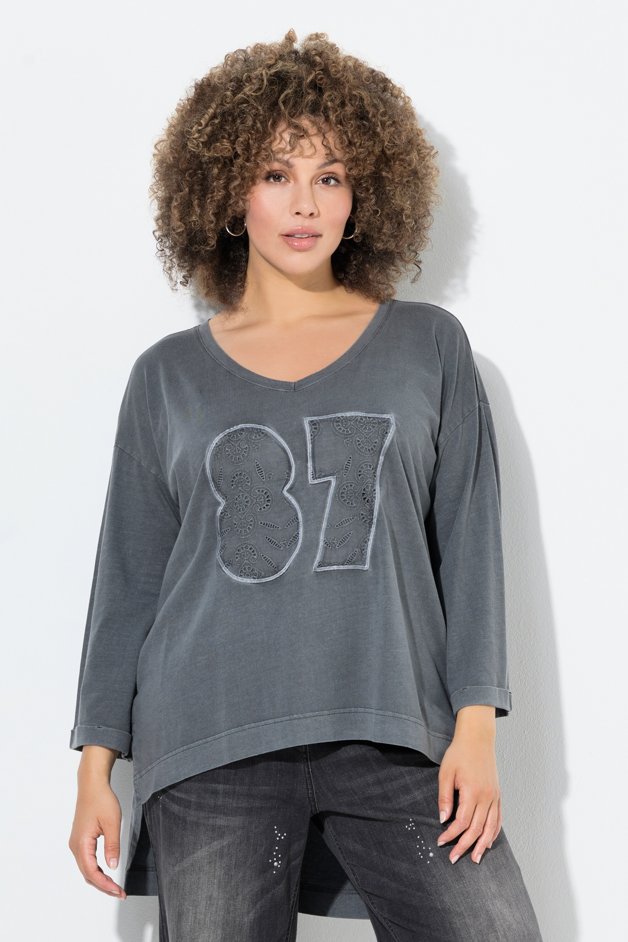 T-shirt oversize à col V, ULLA POPKEN